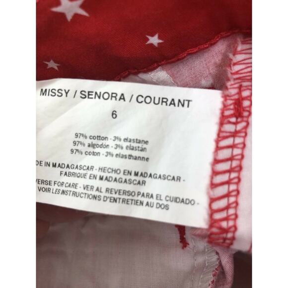 Gloria Vanderbilt Shorts Star Print Bermuda Slight Stretch 4th July - Picture 4 of 4